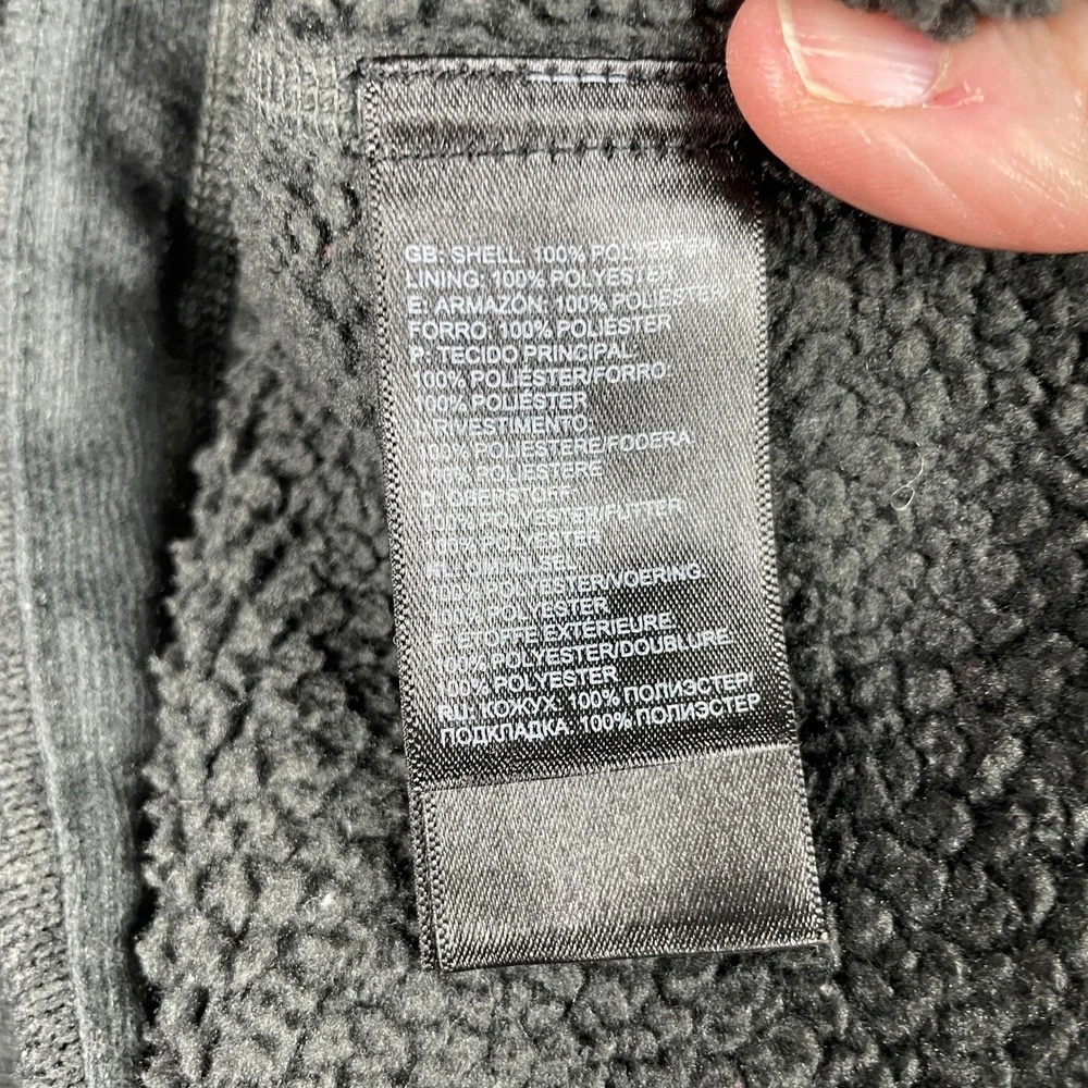 The North Face Fleece Pullover Mens L Gray Gordon Lyons Quarter Zip Sherpa Lined